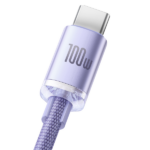 Baseus Crystal Shine Series Cable USB to Type-C 100W 1.2m Lilac - Image 3