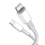 Baseus High Density Braided Fast Charging Data Cable Type-C to Lightning PD 20W 1m White - Image 2