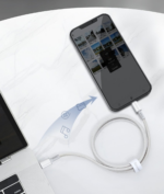 Baseus High Density Braided Fast Charging Data Cable Type-C to Lightning PD 20W 2m White - Image 3