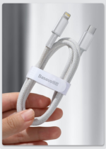 Baseus High Density Braided Fast Charging Data Cable Type-C to Lightning PD 20W 2m White - Image 4