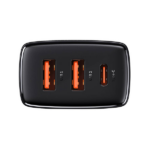 Baseus Compact Quick Charger Type-C/2xUSB 30W Black - Image 3