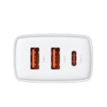 Baseus Compact Quick Charger Type-C/2xUSB 30W White - Image 3