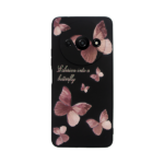 Vivid Silicone Case Redmi A3 Butterfly Black/Pink