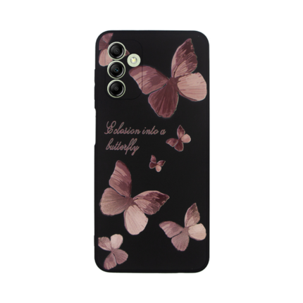 Vivid Silicone Case Samsung Galaxy A13 5G Butterfly Black/Pink