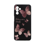 Vivid Silicone Case Samsung Galaxy A13 5G Butterfly Black/Pink - Image 2