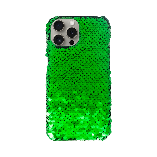 cs-fshn-glt-10-2403002 Vivid Sequin Case Apple iPhone 15 Pro Green - Image 1