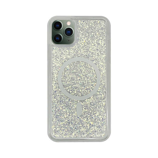cs-fshn-glt-12-2403002 Vivid Magsafe Glitter Shine Case Apple iPhone 11 Pro Max Silver - Image 1