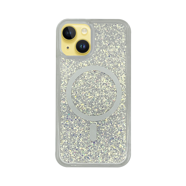 cs-fshn-glt-12-2403003 Vivid Magsafe Glitter Shine Case Apple iPhone 15 Silver - Image 1