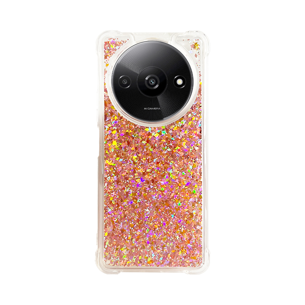 cs-fshn-glt-3-2403004 Vivid Liquid Glitter Case Redmi A3 Rose Gold - Image 1