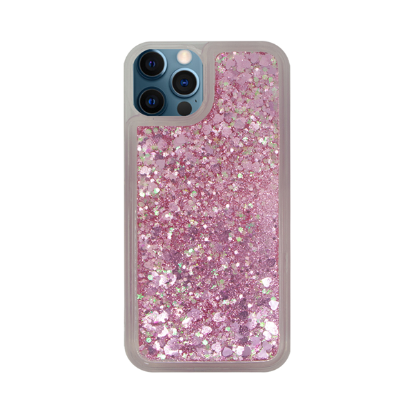 cs-fshn-glt-5-2403001 Vivid Liquid Glitter Case Apple iPhone 12/12 Pro Pink - Image 1