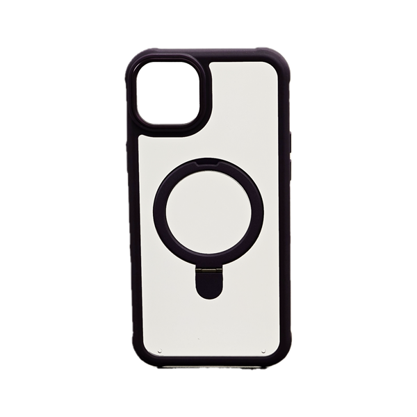 cs-mgs-tr-2403004 Vivid Magsafe Ring Stand Case Apple iPhone 15 Pro Max Transparent/Purple - Image 1