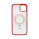 Vivid Magsafe Silicone Case Apple iPhone 15 Transparent/Red - Image 3
