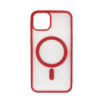 Vivid Magsafe Silicone Case Apple iPhone 15 Plus Transparent/Red - Image 2