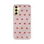 Vivid Heart Glitter Case Samsung Galaxy A55 5G Clear/Red