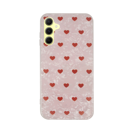 Vivid Heart Glitter Case Samsung Galaxy A55 5G Clear/Red