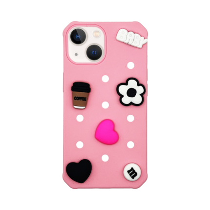 Vivid Silicone Pins Case Apple iPhone 13 Pink