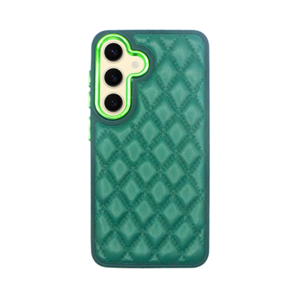 Vivid Diamond Shape PU Leather Case Samsung Galaxy S24 Green