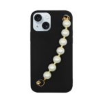 Vivid Silicone Case Pearl Chain Apple iPhone 15 Black