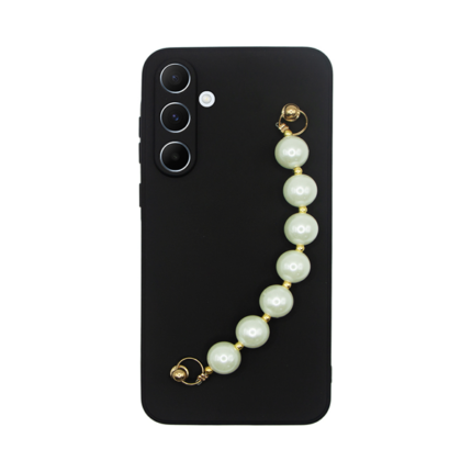 Vivid Silicone Case Pearl Chain Samsung Galaxy A55 5G Black