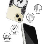 Disney Case Apple iPhone 15 Mickey Partial Print Sketch Transparent - Image 2