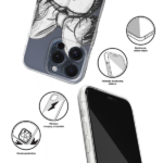 Disney Case Apple iPhone 15 Pro Minnie Partial Print Sketch Transparent - Image 2