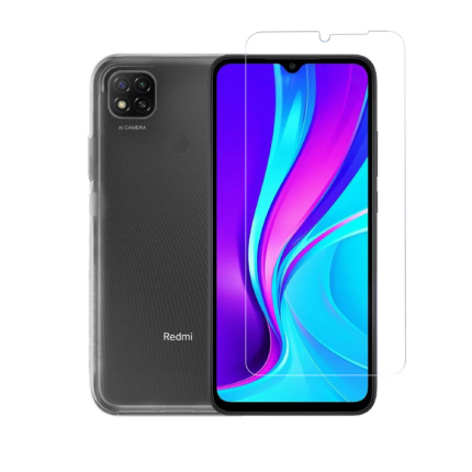 Vivid Set TPU + Tempered Glass Xiaomi Redmi 9C Transparent