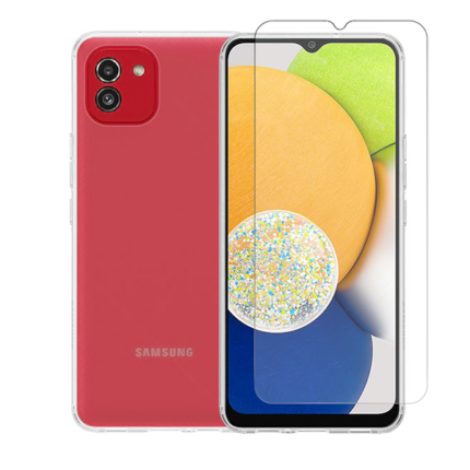 Vivid Set TPU + Tempered Glass Samsung Galaxy A03 Transparent