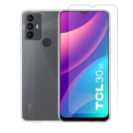 Vivid Set TPU Case + Tempered Glass TCL 30SE/306 Transparent