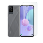 Vivid Set TPU Case + Tempered Glass TCL 405/406/408 Transparent