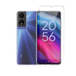 Vivid Set Gelly Case Transparent + Tempered Glass TCL 505
