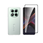 Vivid Set Gelly Case + 3D Curved Full Face Tempered Glass Poco X7 5G Black