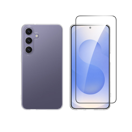 Vivid Set Gelly Case + Full Face Tempered Glass Samsung Galaxy S25+ Black