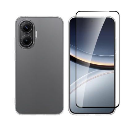 Vivid Set Gelly Case + Full Face Tempered Poco F7 5G Black