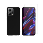 Vivid Set Silicone Matte Case + Tempered Glass Poco X5/Note 12 5G Black