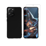 Vivid Set Silicone Matte Case + Tempered Glass Poco X5 Pro/Note 12 Pro 5G Black