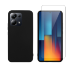 Vivid Set Matte Case Black + Tempered Glass Poco M6 Pro/Note 13 Pro 4G