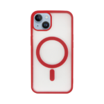 Vivid Magsafe Silicone Case Apple iPhone 14 Transparent/Red