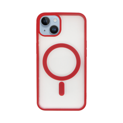 Vivid Magsafe Silicone Case Apple iPhone 14 Transparent/Red