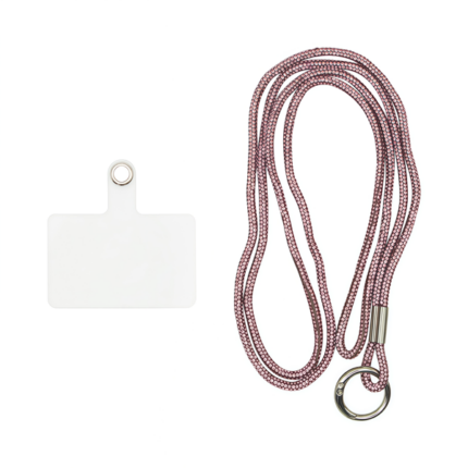 Vivid Lanyard Rhinestone Neck Strap Pink