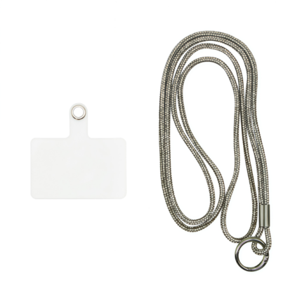 Vivid Lanyard Rhinestone Neck Strap Silver