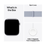 Apple Watch Series 10 GPS 46mm Silver Aluminium Case with Blue Cloud Sport Loop - Image 3